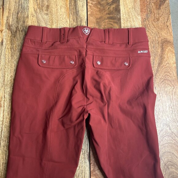 Ariat PRO Series Tri Factor Grip Knee Patch Breech- Rust Breeches -Women size 32 - Picture 6 of 7